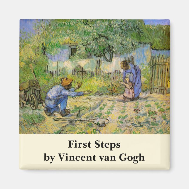 Erste Schritte (nach Millet) von Vincent van Gogh Magnet (Vorne)