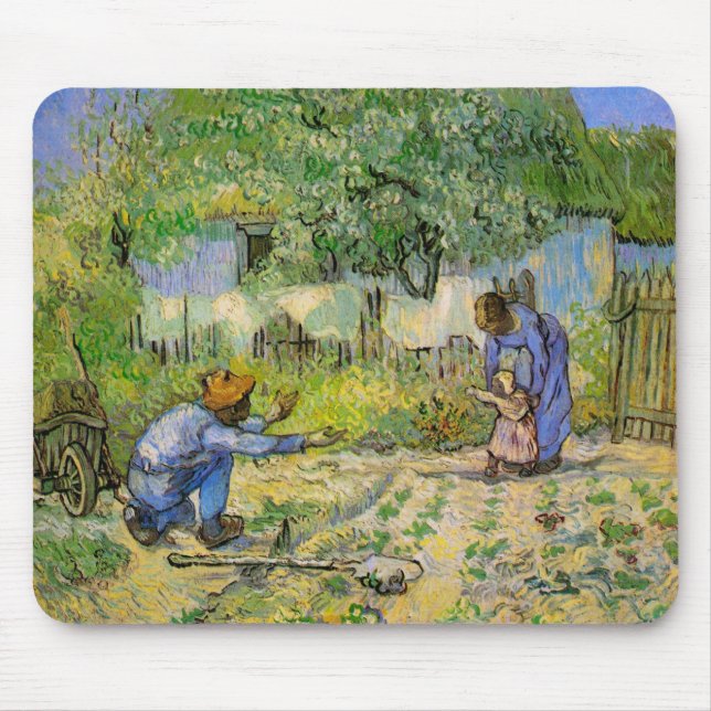 Erste Schritte (nach Millet) von Vincent van Gogh Mousepad (Vorne)