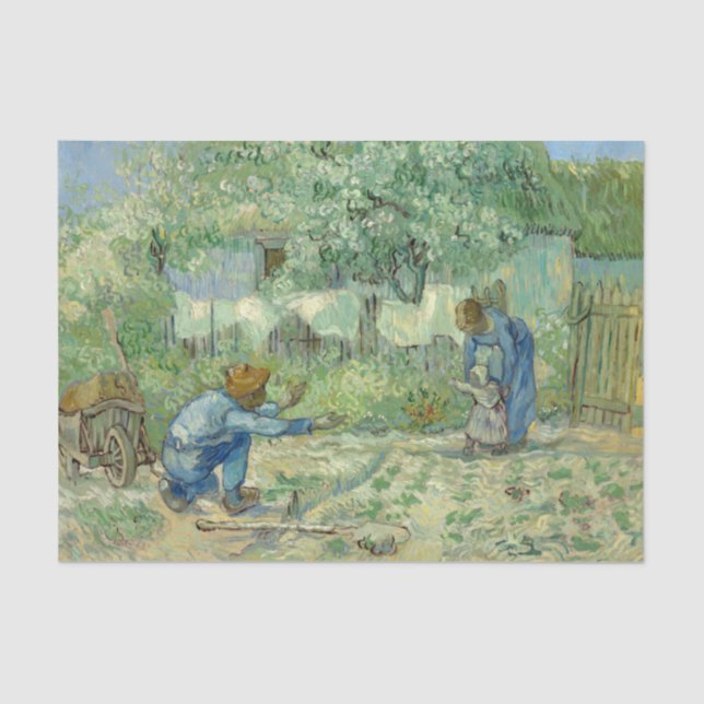 Erste Schritte nach Millet von Vincent Van Gogh Seidenpapier (Vorderseite)