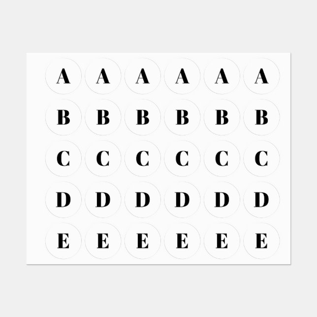 Erste Schwarz-weiße Anpassung von Monogramm Etiketten (Blatt)