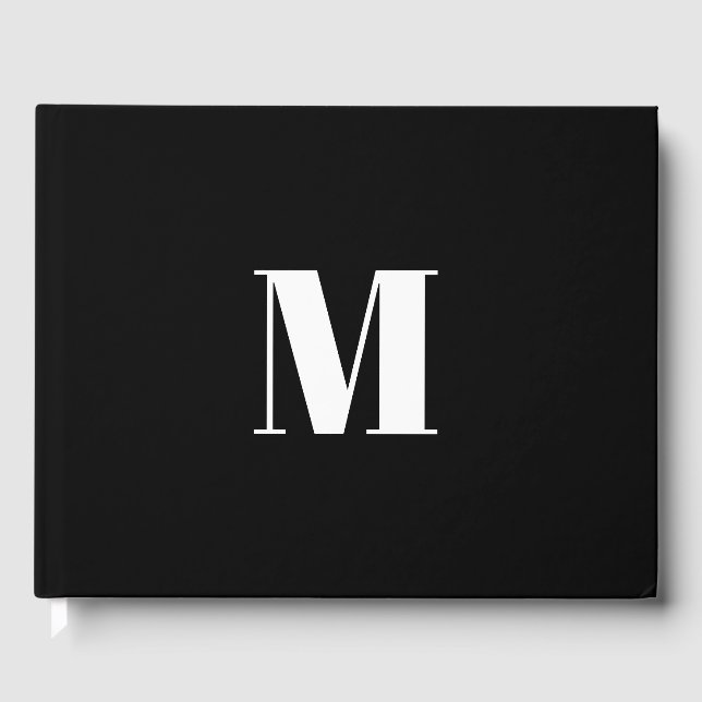 Erste Schwarz-weiße Anpassung von Monogramm Gästebuch (Vorderseite)