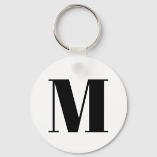 Erste Schwarz-weiße Anpassung von Monogramm Schlüsselanhänger