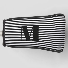 Erste Schwarz-weiße Streifen in Monogramm anpassen Golf Headcover