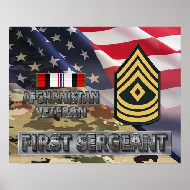 Erste Sergeant Afghanistan-Kampagne Ribbon Poster (Vorne)