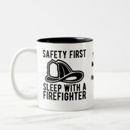 Erste Sicherheitsruhe mit Feuerwehrmann | Funny Zi Zweifarbige Tasse