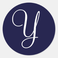 Erste Siegel "Y" für Navy Blue & White Monogram