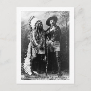 Erste Sitzung Bull und Buffalo Bill 1895 Vintag Postkarte