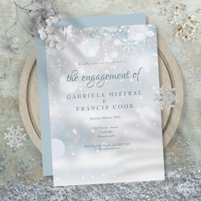 Erste Snowflags-Engagement-Partei Einladung (First Snowflakes Engagement Party Invitation)
