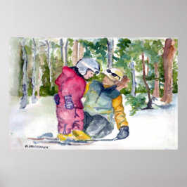 ERSTE SNOWSKIS - WASSERCOLOR POSTERS - H DAVIDSOHN POSTER