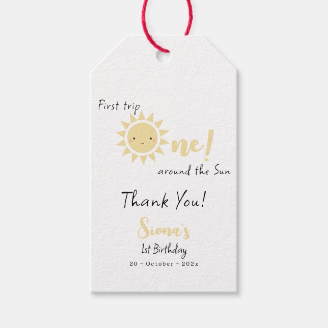 Erste Sonnenreise Niedlich 1. Geburtstag Geschenkanhänger (Vorderseite)