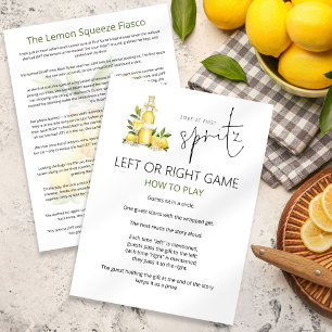 Erste Spritz-Links Brautparty-Spielkarte Einladung