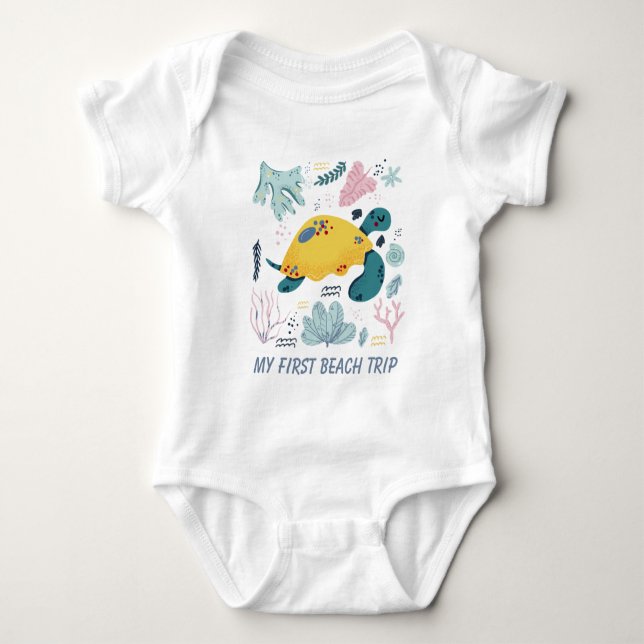 erste Strandreise nach Unisex Baby Strampler (Vorderseite)