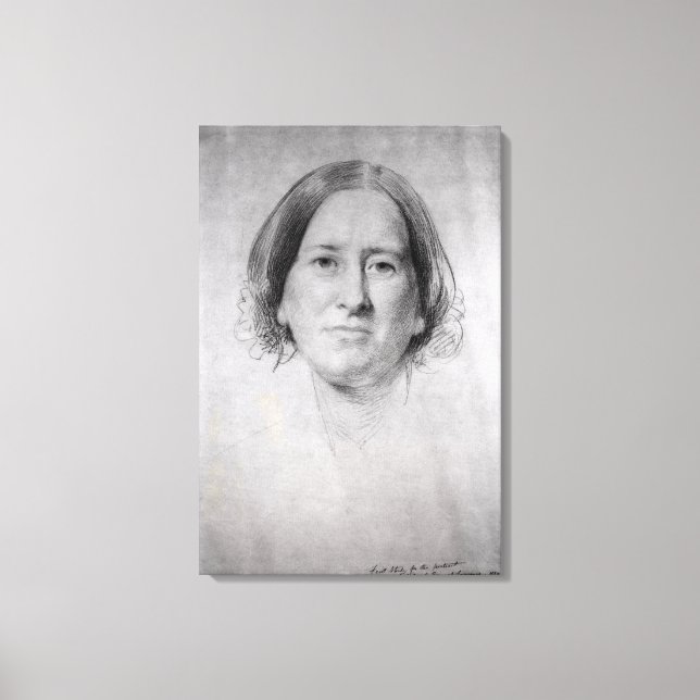 Erste Studie für das Portrait von George Eliot Leinwanddruck (Vorderseite)