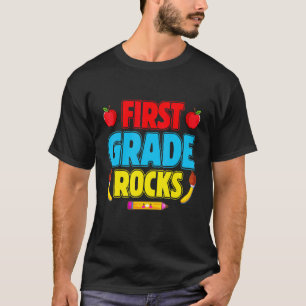 Erste Stufe des Teams Hallo 1. Klasse Rocks zurück T-Shirt