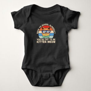Erste Stufe zurück zum Schullehrer Kid Cat Kitten Baby Strampler