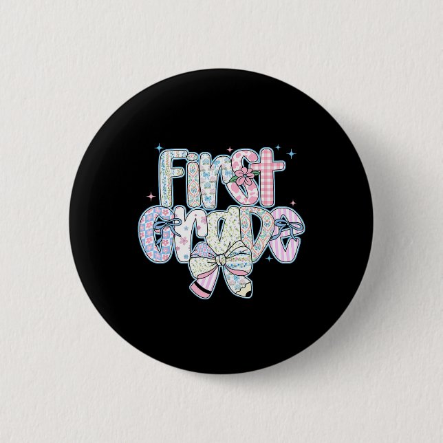 Erste Stufe zurück zur Schule Coquette Preppy Penc Button (Vorderseite)