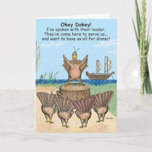 Erste Truthühner-Erntedank Karte