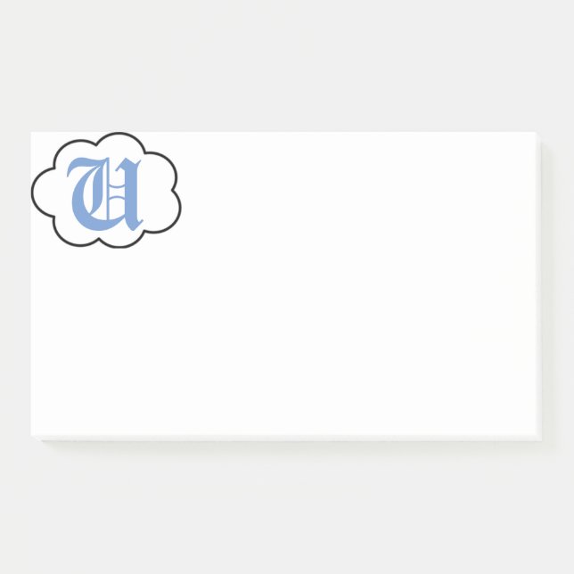 Erste U-Monogramm-Notizen Post-it Klebezettel (Vorderseite)