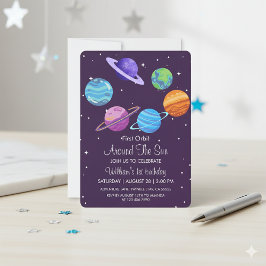 Erste Umlaufbahn rund um den 1. Geburtstag Einladu Einladung