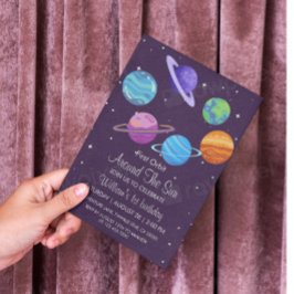 Erste Umlaufbahn rund um den 1. Geburtstag Einladu Einladung