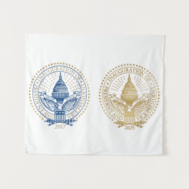 Erste und zweite Amtseinführung von Präsident Trum Wandteppich (Vorderseite (Horizontal))