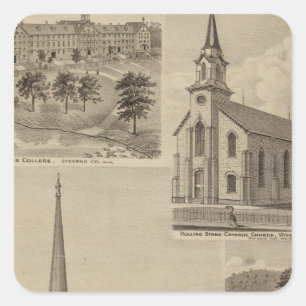Erste Universalisty Kirche, Minneapolis, Minnesota Quadratischer Aufkleber