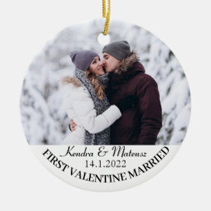 Erste Valentine Verheiratet anpassbar Keramik Ornament
