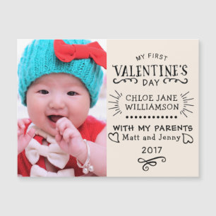 Erste Valentinsgruß-Magnet-Fotokarte für Babys Magnetkarte