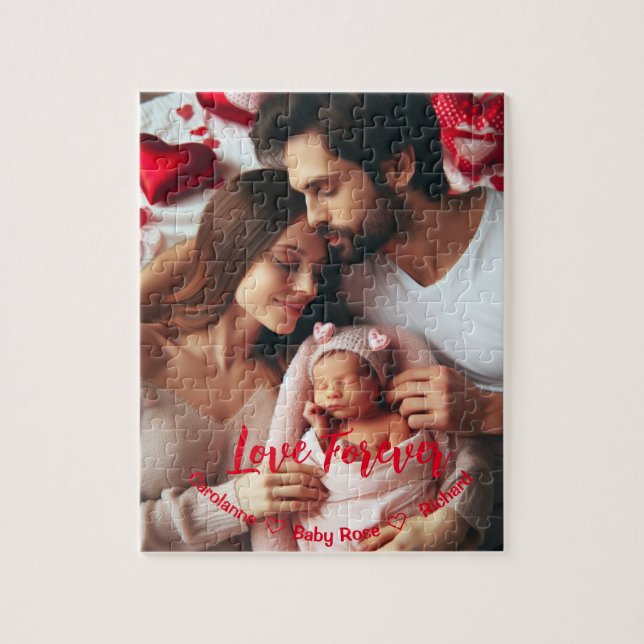 Erste Valentinstag zusammen | Benutzerdefiniertes  Puzzle (Vertikal)