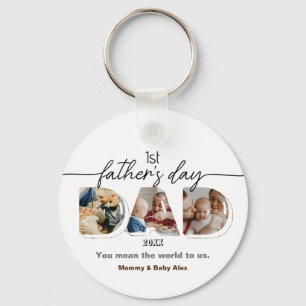 Erste Vatertag 3 Fotos Collage Schlüsselanhänger