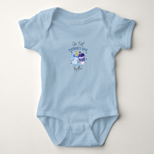 Erste Vatertag - Matching Outfit / Blau Baby Strampler