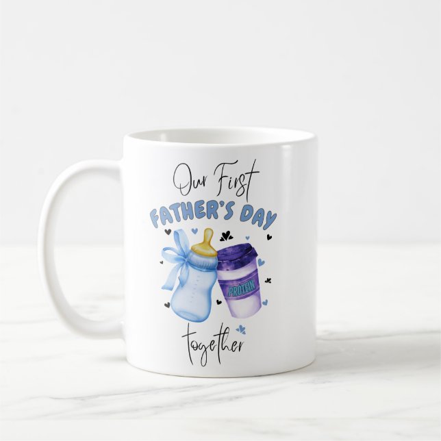 Erste Vatertag - Matching Outfit / Blau Kaffeetasse (Links)