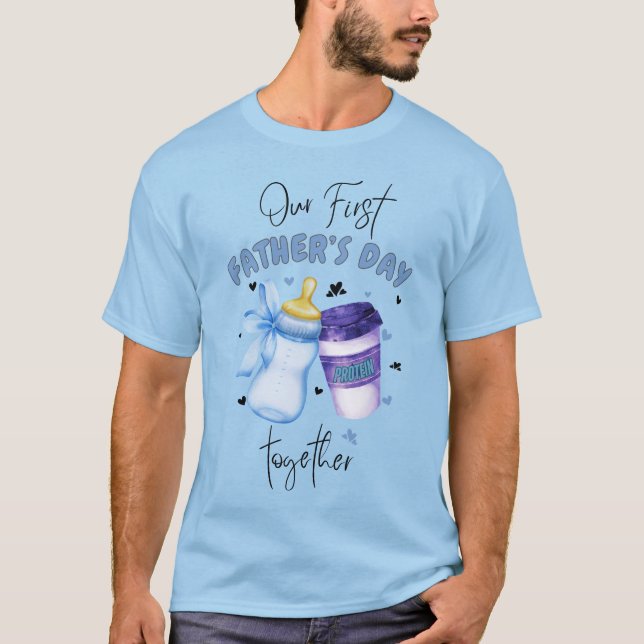 Erste Vatertag - Matching Outfit / Blau T-Shirt (Vorderseite)