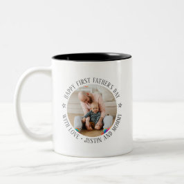 Erste Vatertag Vater Tochter Son Custom Foto Zweifarbige Tasse