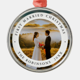 Erste Verheiratete Weihnachten mit maßgeschneidert Ornament Aus Metall