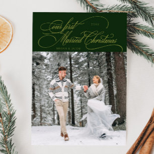 Erste Verheiratete Weihnachten Neuvermähltes Foto 