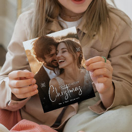 Erste Verheiratete Weihnachtsfeier Foto Feiertagskarte