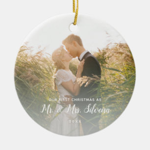 Erste Verheiratete Weihnachtsfeier Frau Double Sid Keramik Ornament