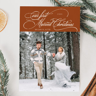 Erste Verheiratete Weihnachtsfeiertage New Foto Te Feiertagskarte