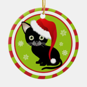 Erste Verzierung der Miezekatze Weihnachts Keramikornament