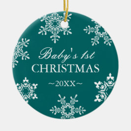 Erste Verzierung des Babys Weihnachts Keramik Ornament