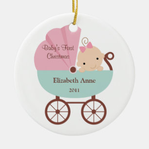 Erste Verzierung des Babys Weihnachts Keramikornament