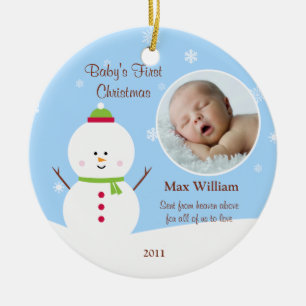 Erste Verzierung des Babys Weihnachts Keramikornament