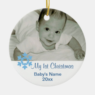Erste Verzierung des Babys Weihnachts Keramikornament