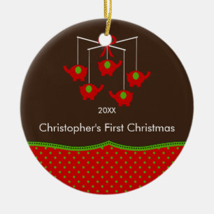 Erste Verzierung des Elefant-beweglichen Babys Keramik Ornament