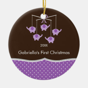 Erste Verzierung des Elefant-beweglichen Babys Keramikornament