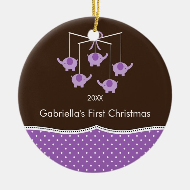 Erste Verzierung des Elefant-beweglichen Babys Keramikornament (Vorne)