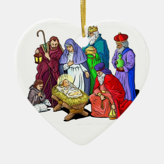 erste Verzierung des Geburt Christisszenenbabys Keramikornament (Vorne)