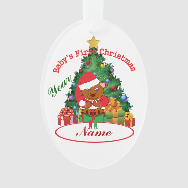 Erste Verzierung des personalisierten Babys Ornament (Vorderseite)