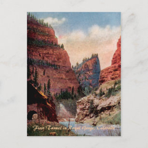 Erste Vintage Bahnpostkarte des Tunnels Postkarte